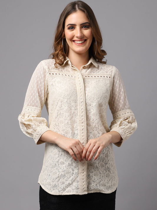 NOZ2TOZ Shiffli Beige Shirt - Grab2buy