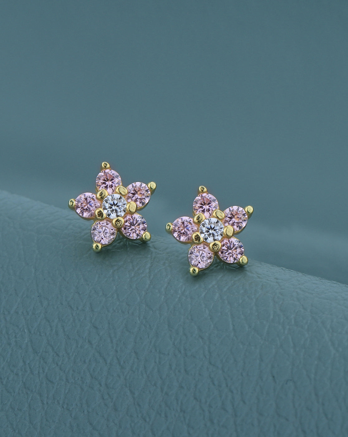 Premium Jewellery - Metallic & Pink Toned Cz Studded Silver - Plated Square Shaped Oxidised Drop Earrings - Wahe Jewels Noz2Toz