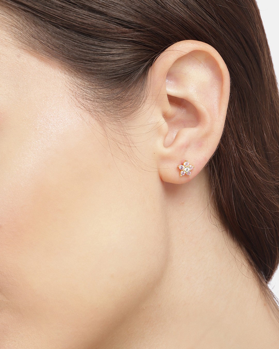 Premium Jewellery - Metallic & Pink Toned Cz Studded Silver - Plated Square Shaped Oxidised Drop Earrings - Wahe Jewels Noz2Toz