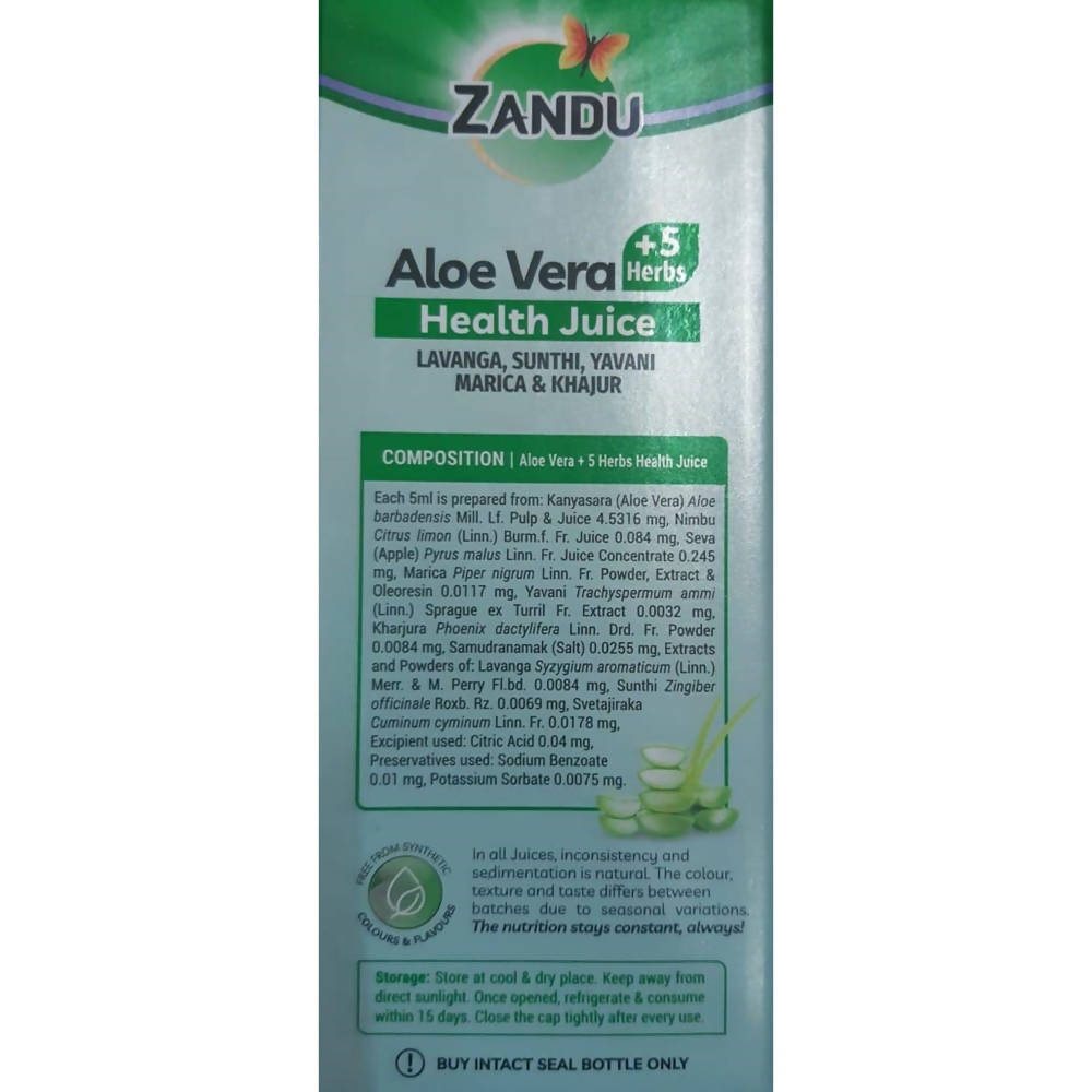 Zandu Aloe Vera And 5 Herbs Health Juice 