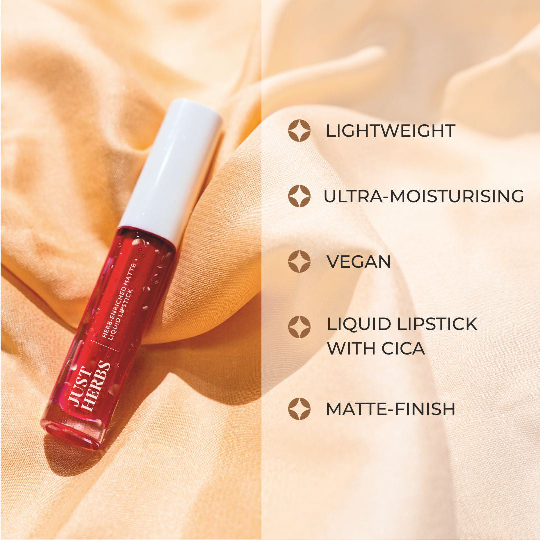 Herb-enriched Matte Liquid Lipstick - Hibiscus_Red_1 