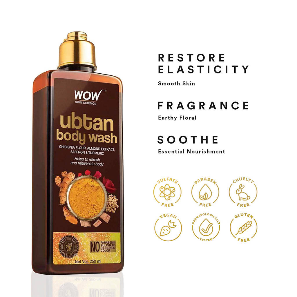 WOW Skin Science Ubtan & Ceramide Body Wash For Revives Dull Skin, Exfoliates and Softens  Grab2Buy Wow Skin Science Grab2Buy