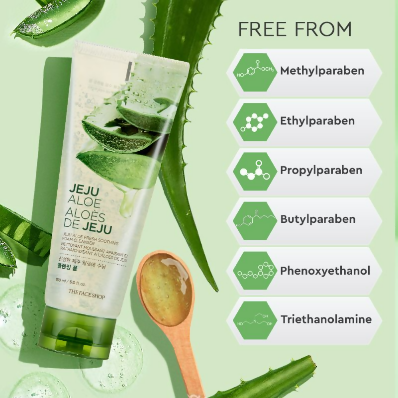 The Face Shop Jeju Aloe Fresh Soothing Foam Cleanser  Grab2Buy The Face Shop Grab2Buy