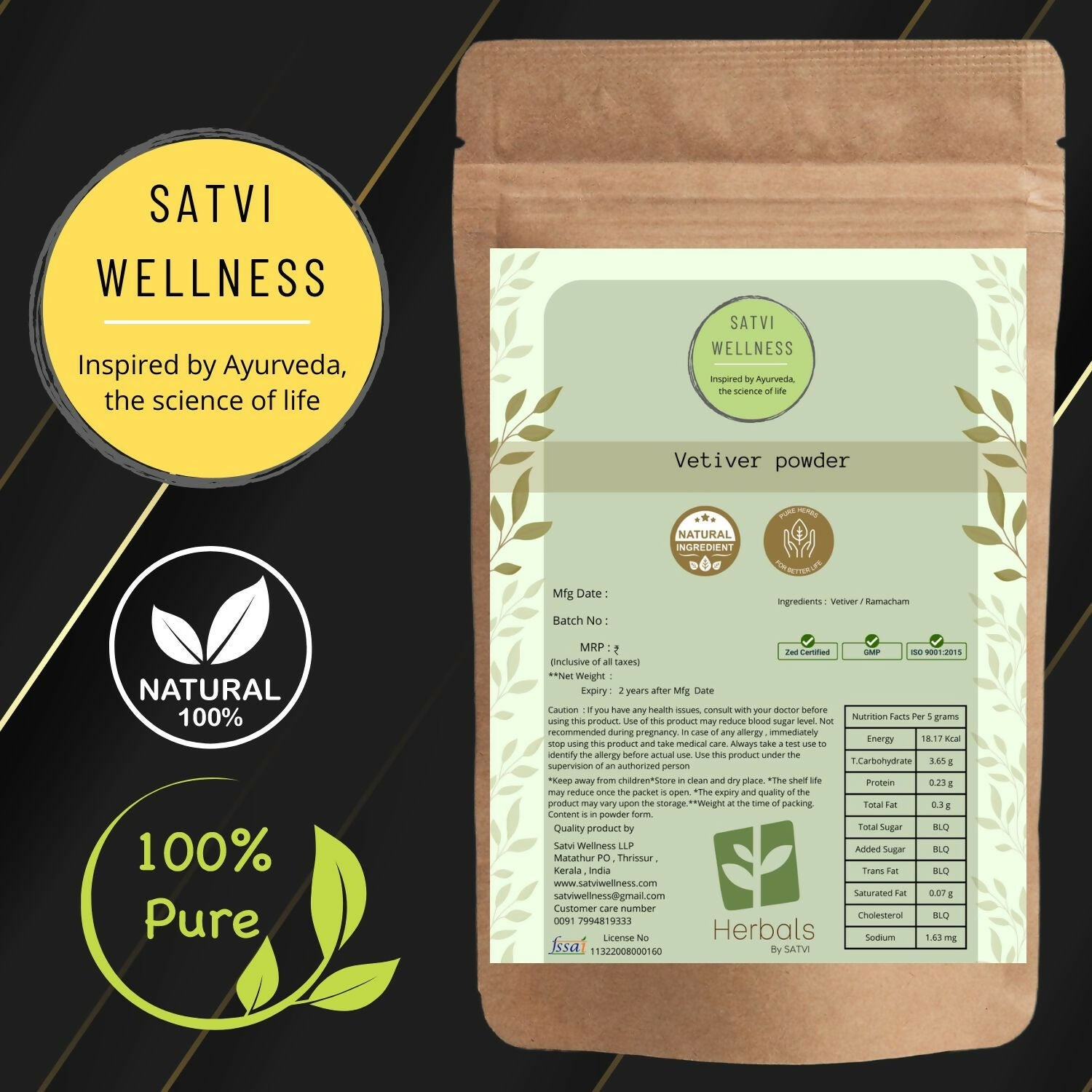 Satvi Wellness Vertiver Powder 