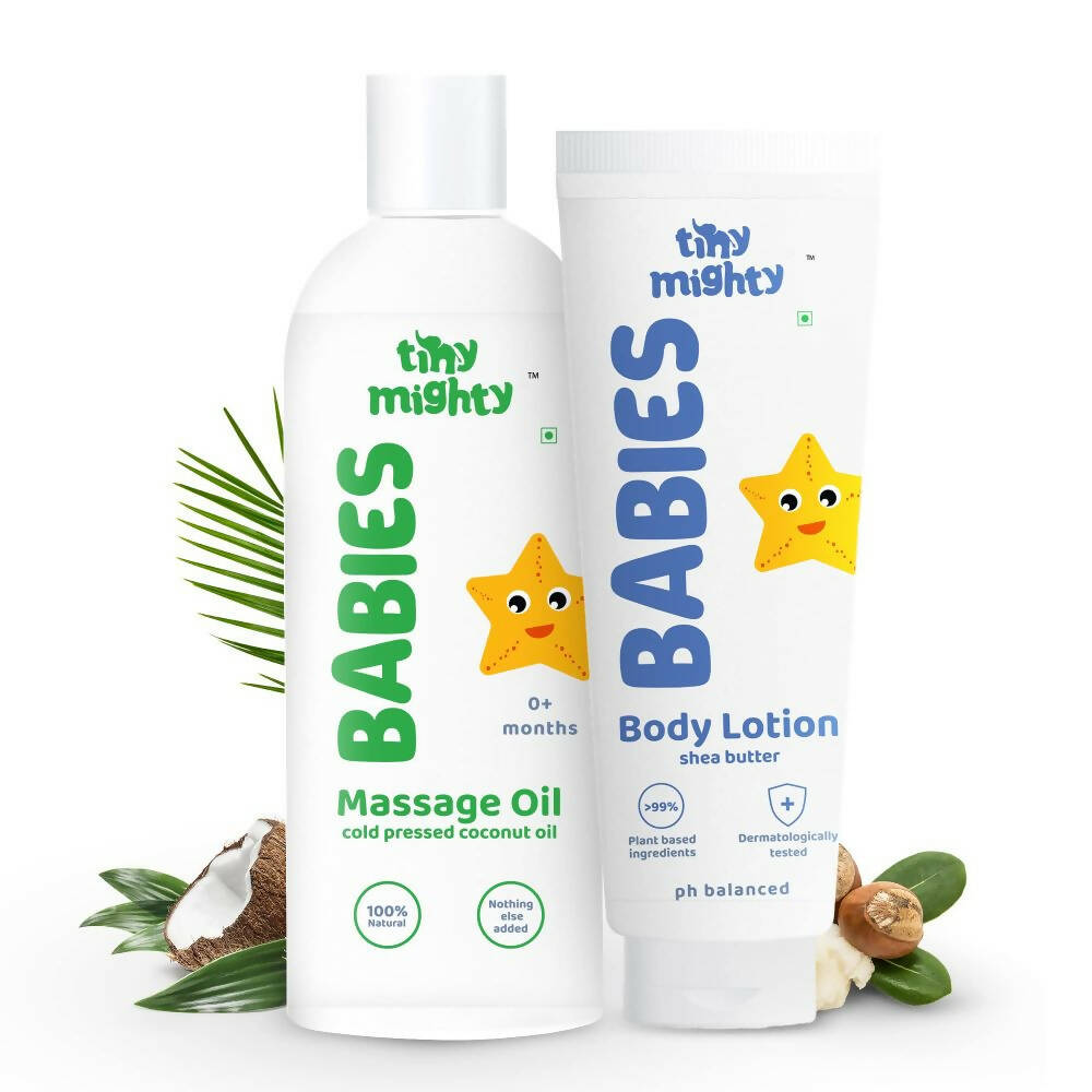 Tiny Mighty Baby Body Lotion And Massage Oil Combo  Grab2Buy Tiny Mighty Grab2Buy
