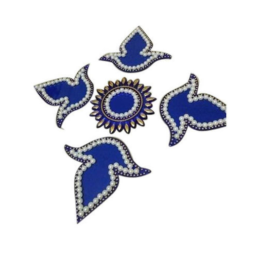 Kundan HandiKrafts Handcrafted Blue Colour Kundan Rangoli - Grab2buy