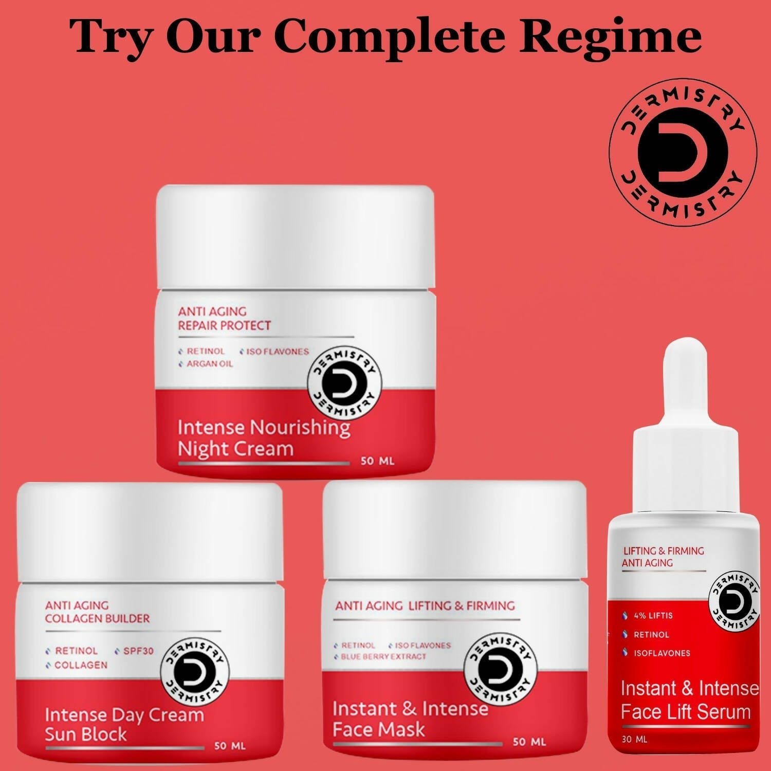 Dermistry Anti Aging Intense Nourishing Night Cream & Instant Intense Face Lift Serum 