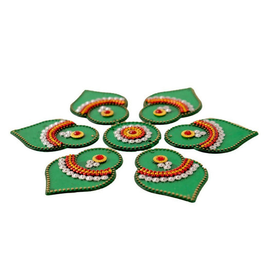 Kundan HandiKrafts Designer Double Layered Rangoli Green (Baby) - Grab2buy