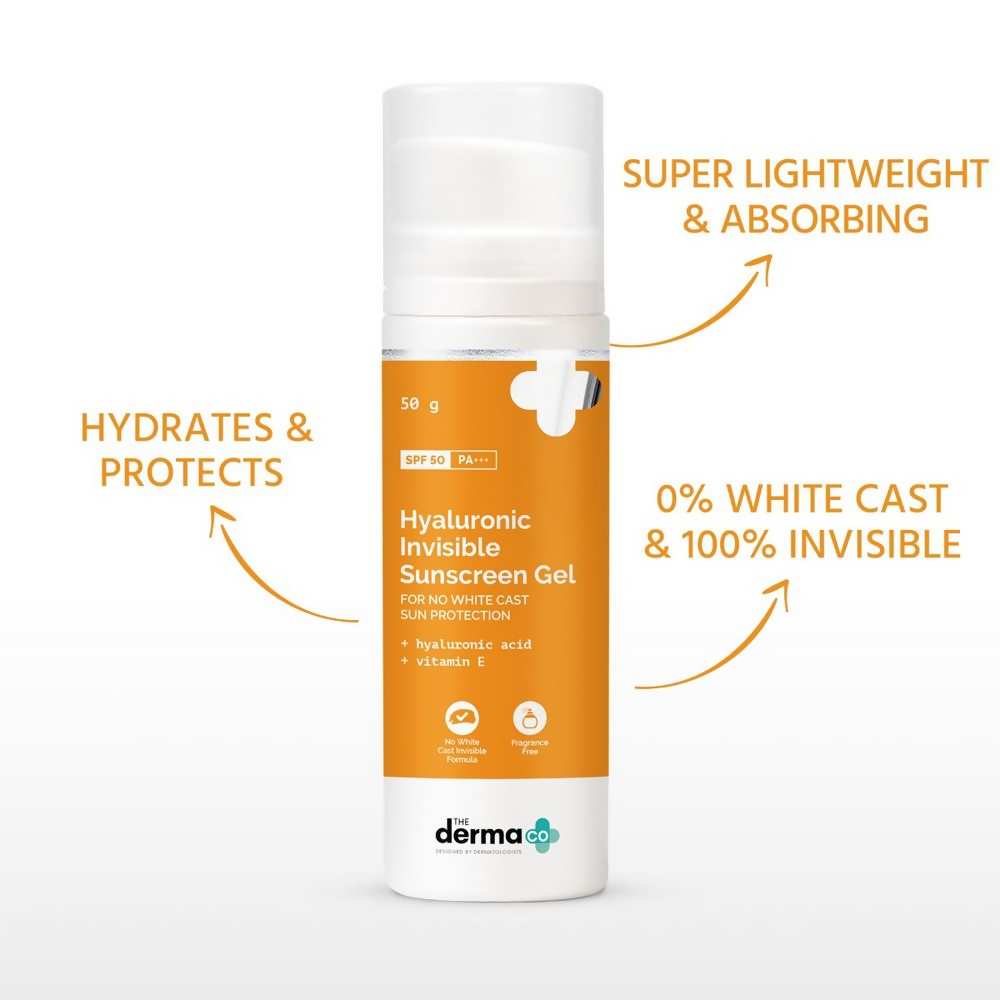The Derma Co Hyaluronic Invisible Sunscreen Gel with Hyaluronic Acid & Vitamin E  Grab2Buy The Derma Co Grab2Buy