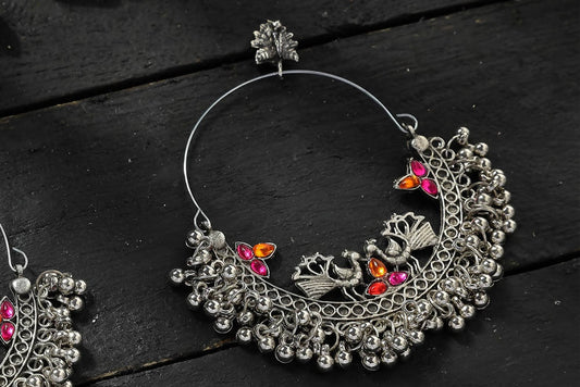 Mominos Fashion Johar Kamal Peacock Design Chandbali Earrings - Grab2buy