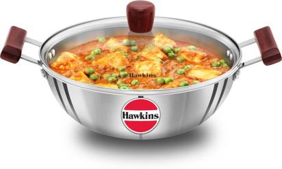 Hawkins Triply Stainless Steel Kadhai 28 cm Diameter with Lid 4 L (SSK40G) | Grab2Buy