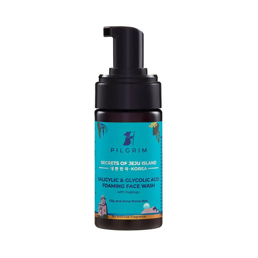 Pilgrim Korean 1.5% Salicylic (Bha) & 2% Glycolic Acid (Aha) Foaming Face Wash For Oily & Acne-Prone Skin - Korean Skin Care - Grab2buy