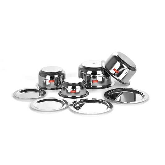 Sumeet Stainless Steel Tope/ Patila/cookware With Lids