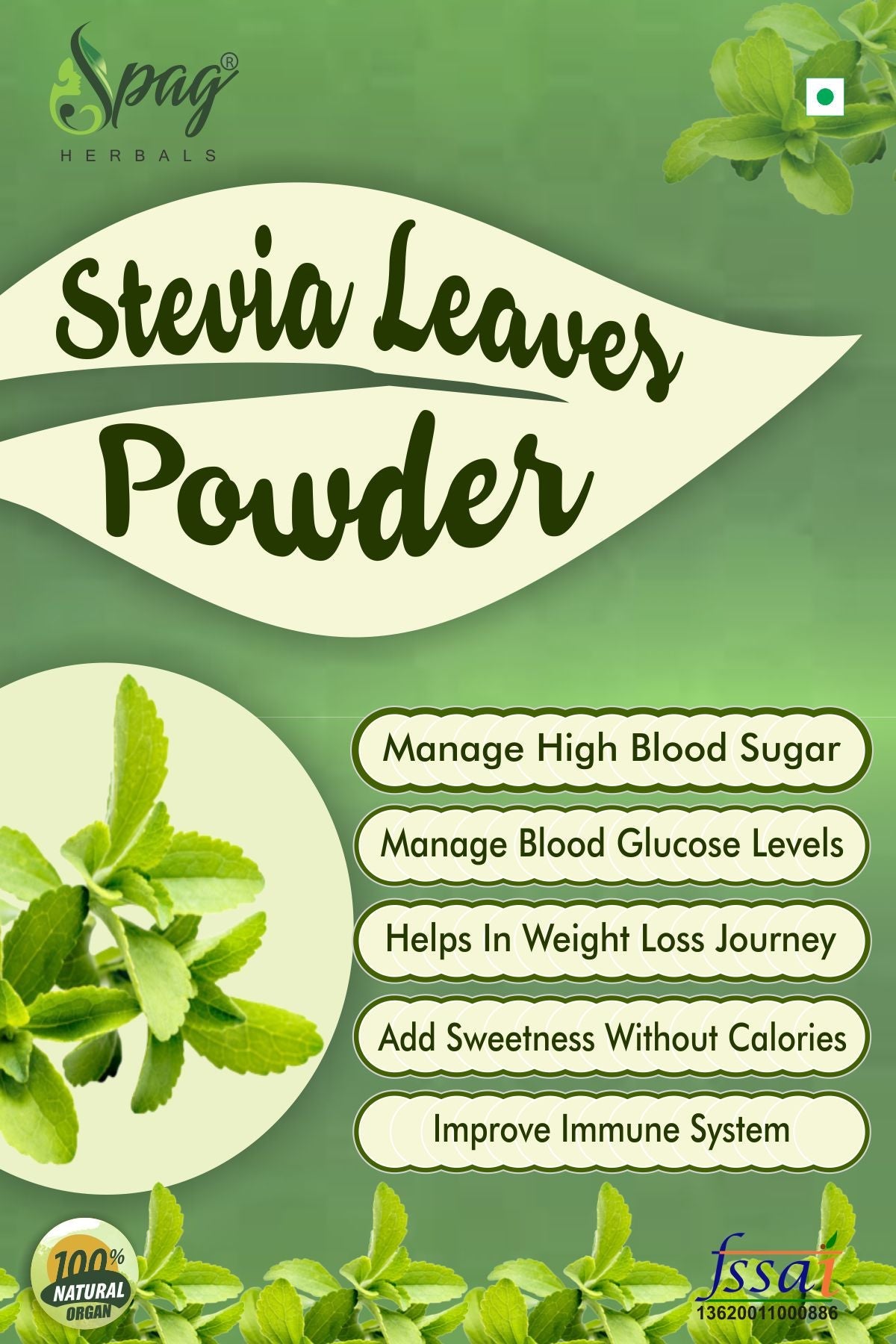 Spag Herbals Stevia Dry Leaves - Grab2buy