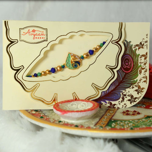Indianvibez Peacock Design Meena Work Fancy Designer Rakhi 