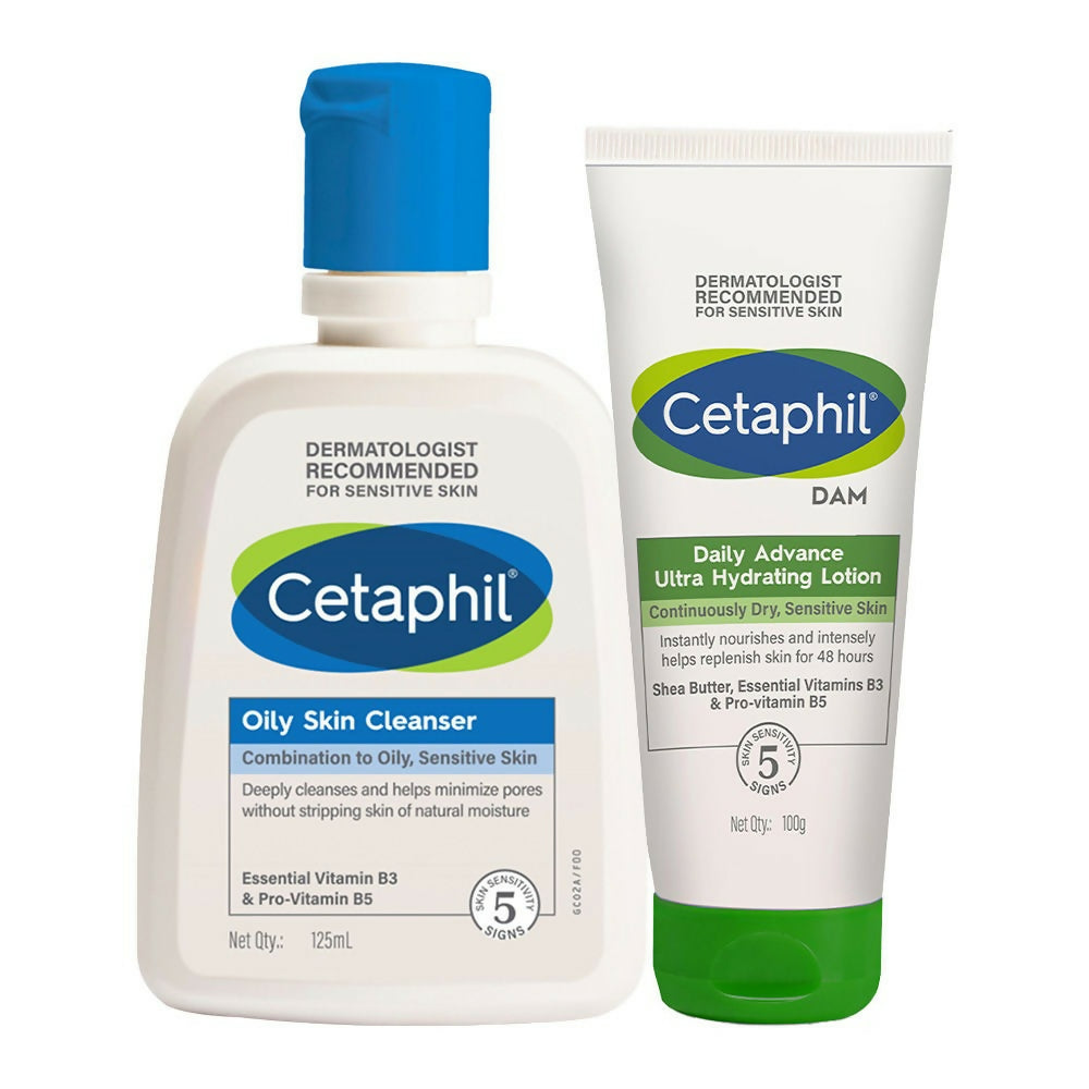 Cetaphil Oily Skin Cleanser & Hydrating Combo For Sensitive Skin | Grab2Buy