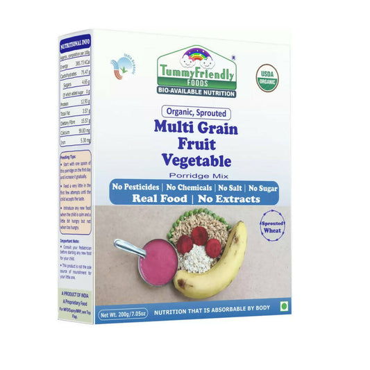 TummyFriendly Foods Organic Multi-Grain, and Sprouted Ragi, Oats, Red Lentil, Banana Porridge Mixes Combo - Grab2buy