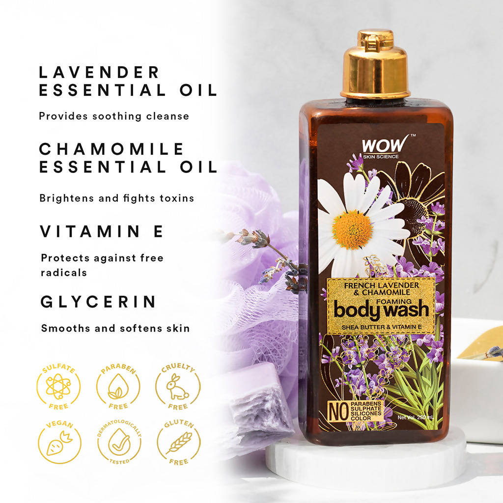 Wow Skin Science French Lavender & Chamomile Foaming Body Wash  Grab2Buy Wow Skin Science Grab2Buy
