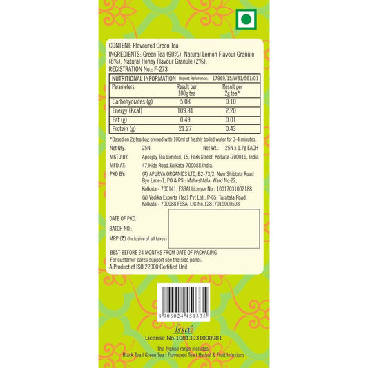 Typhoo Cleansing Lemon & Honey Green Tea Bags - Grab2buy