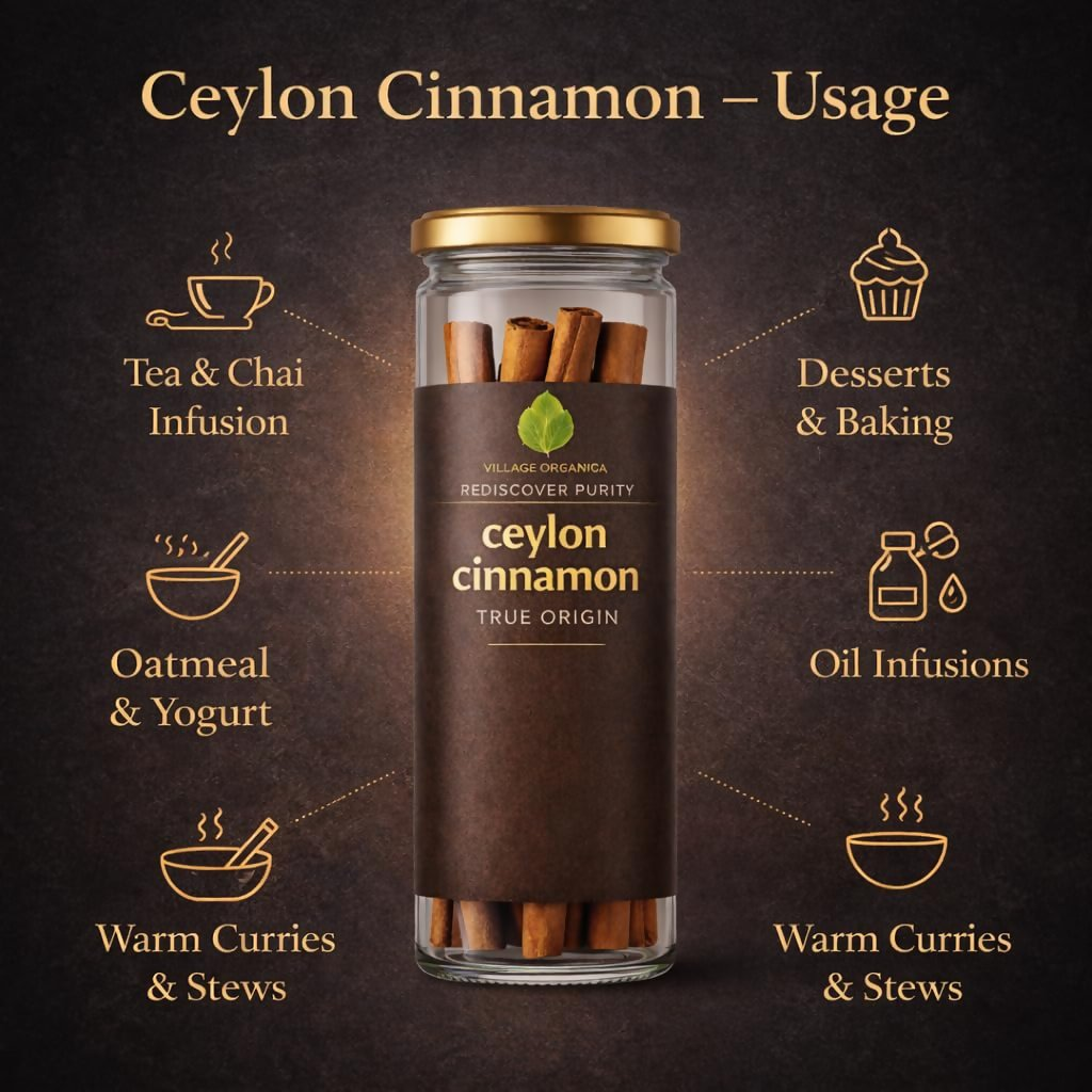 Village-Organica Ceylon Cinnamon Sticks  Grab2Buy Village-Organica Grab2Buy