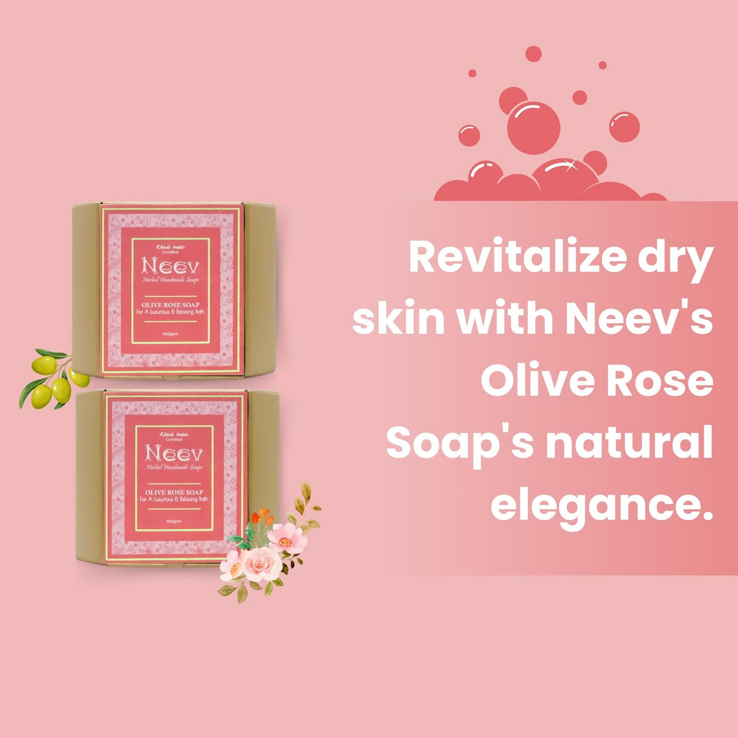 Neev Herbal Mahua Organic Olive Rose Handmade Soap