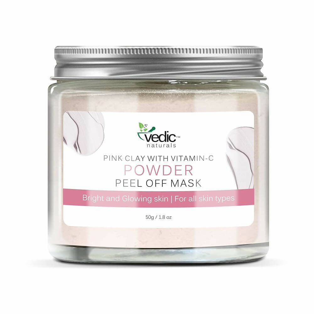 Vedic Naturals Pink Clay With Vitamin-C Powder Peel Off Mask  Grab2Buy Vedic Naturals Grab2Buy