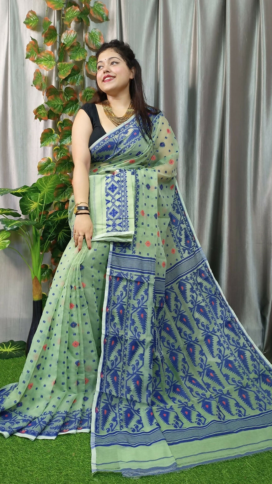 Exclusive Collection Olive Green Beautiful Jamdani Collection Grab2Buy 