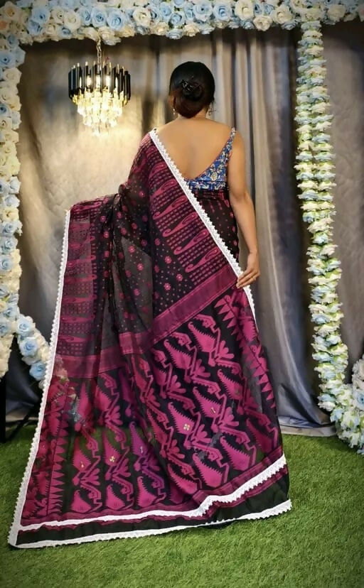 Exclusive Collection Beautiful Black Jaal Jamdani Grab2Buy 