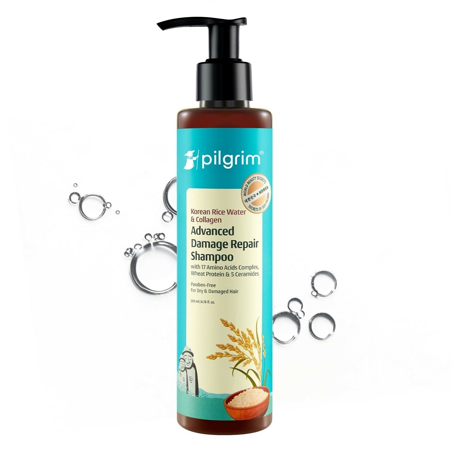 Pilgrim Korean Rice Water & Collagen Advanced Damage Repair Shampoo | Grab2Buy