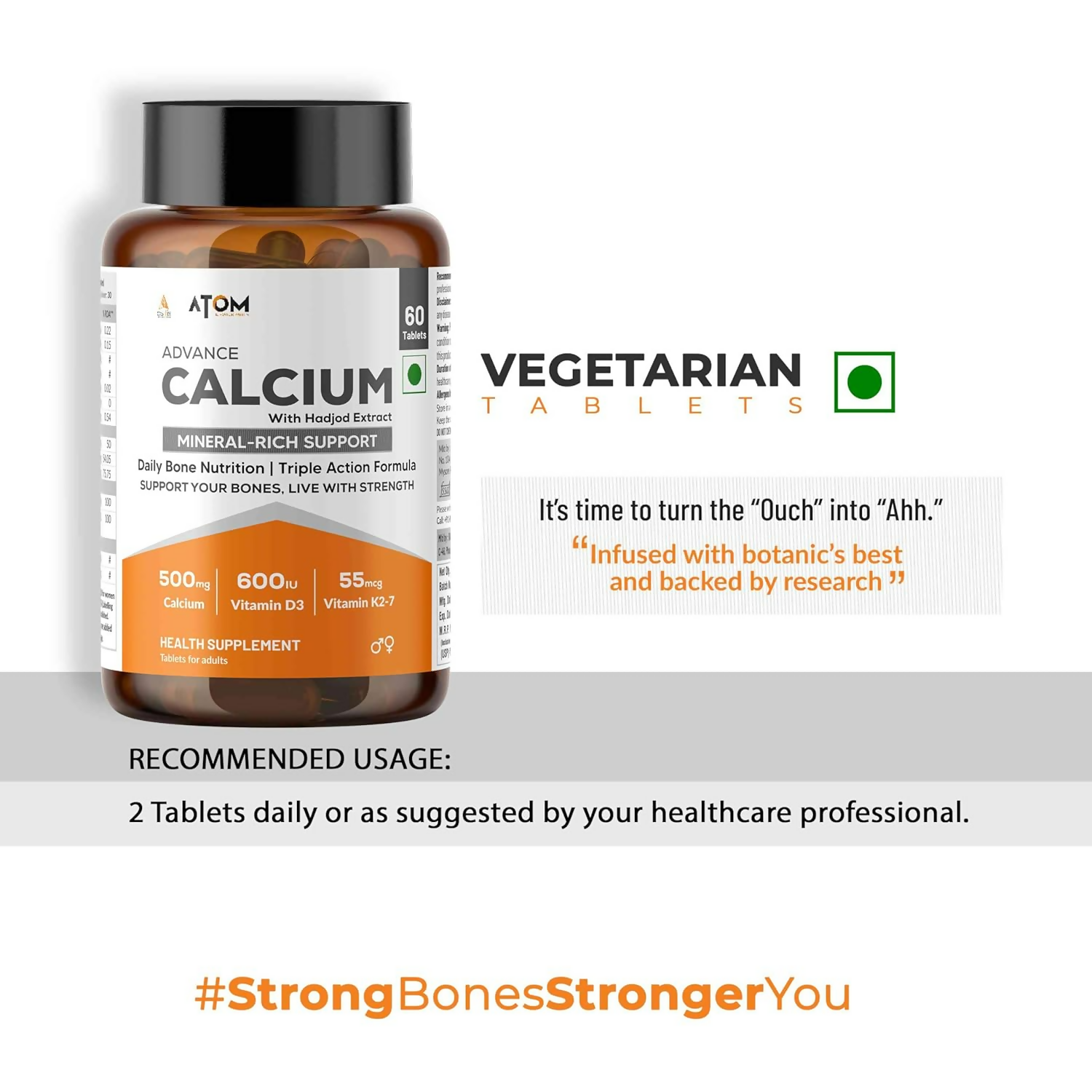As-It-Is Atom Advance Calcium With Hadjod Ext Veg Tablets 