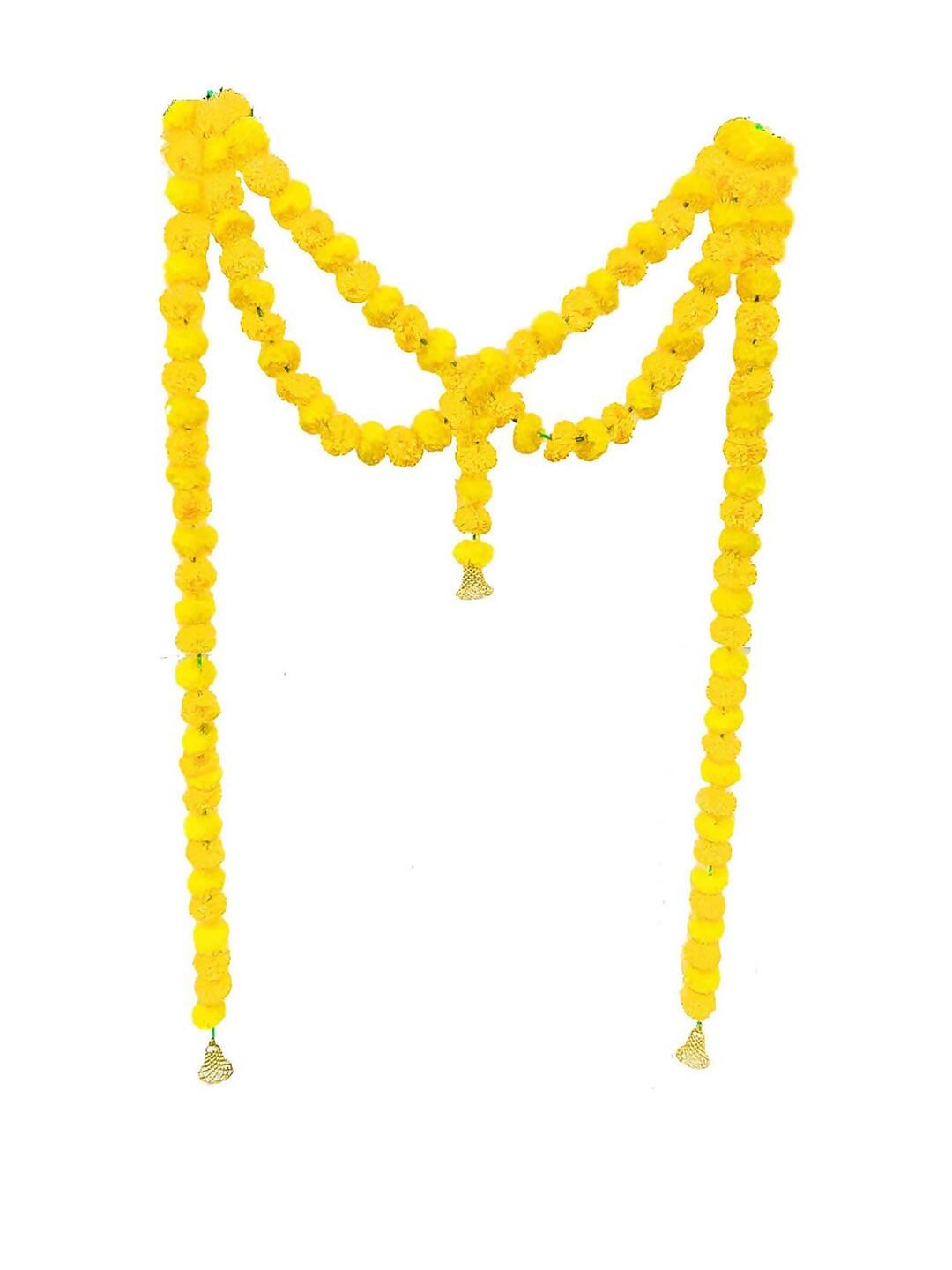 Tied Ribbons Yellow Hanging Marigold Garland Toran 