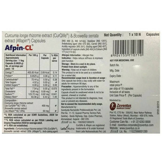 Zuventus Afpin-CL Capsules - Grab2buy