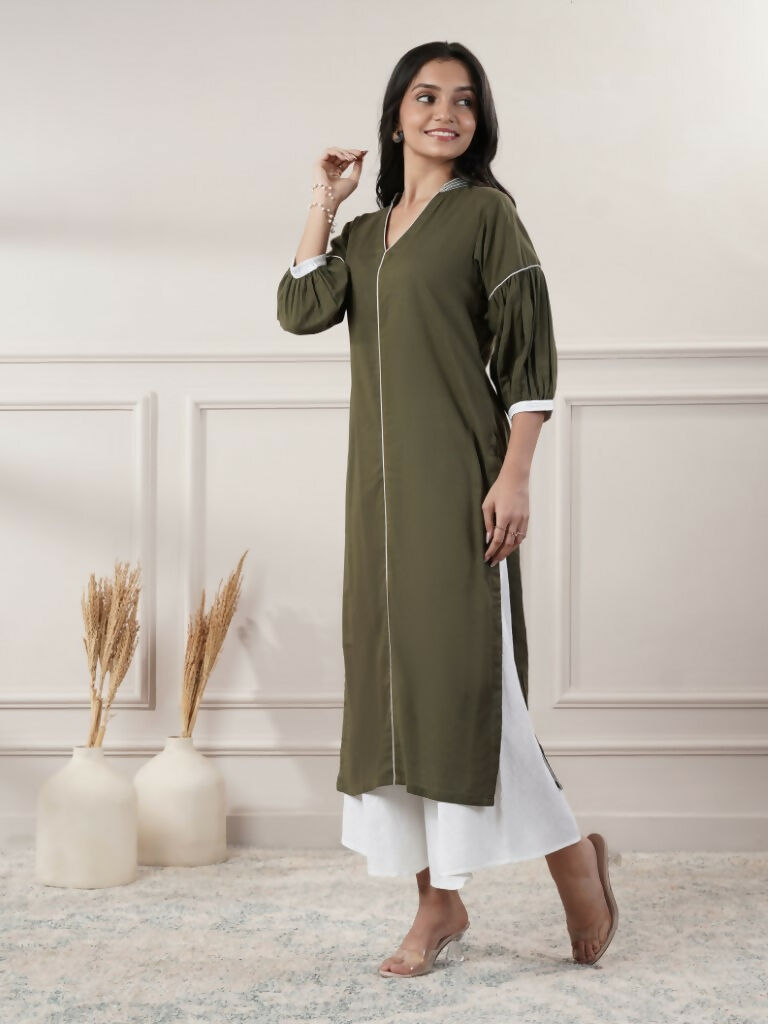 Joban Fashion Women's Khakhi V - Neck Dress