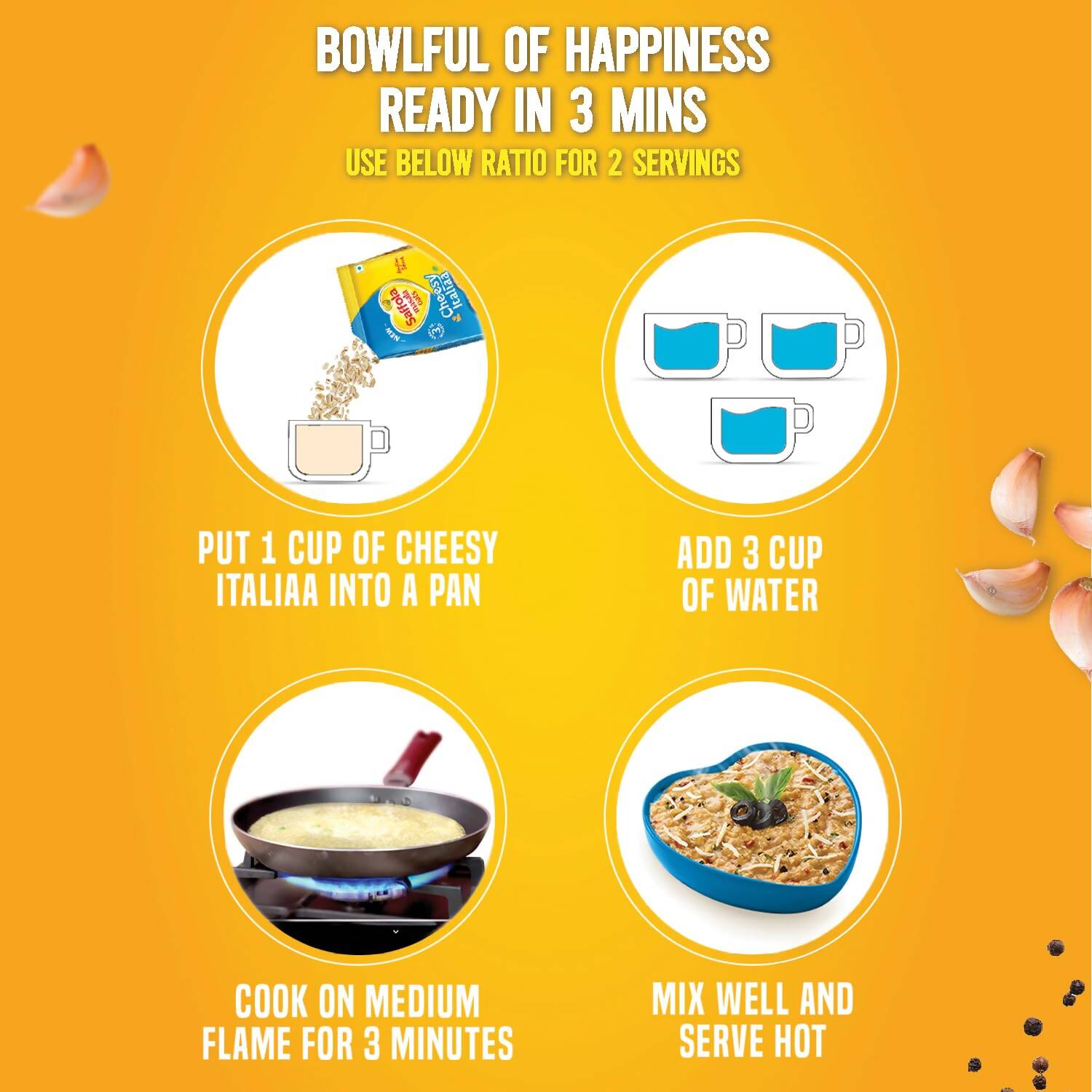 Saffola Cheesy Italian Masala Oats - Grab2buy