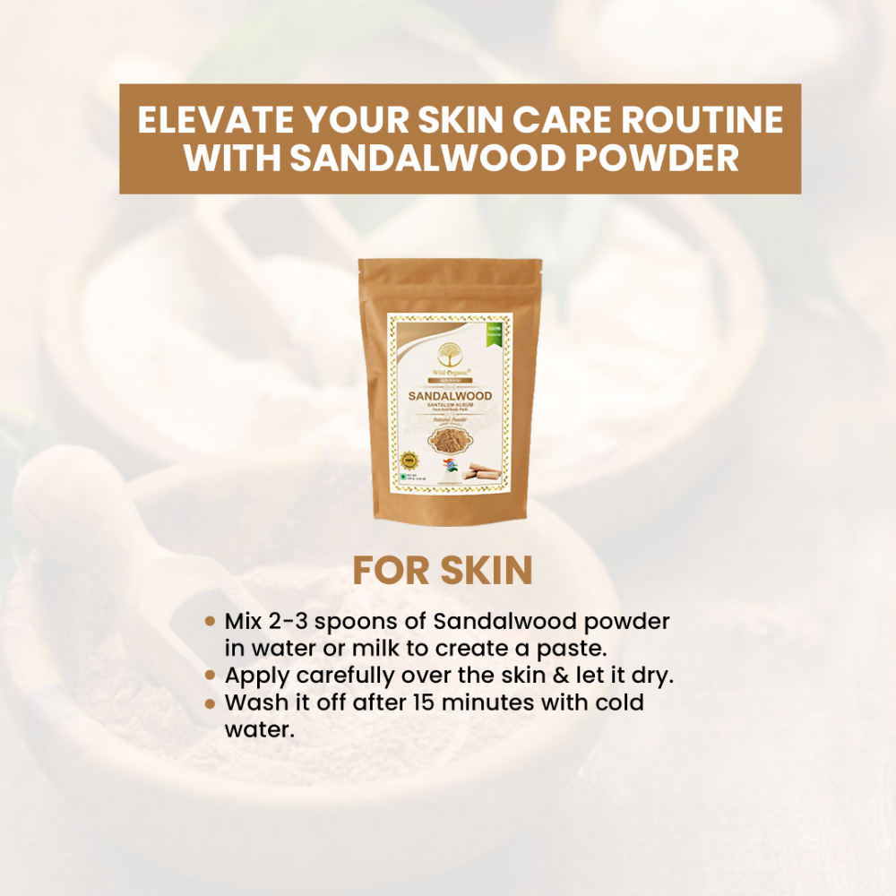 Wild Organic Sandalwood Powder for Skin Brightening Face And Body Pack 