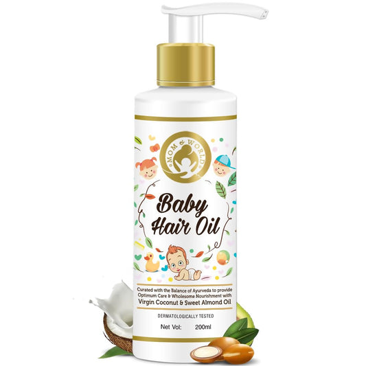 Mom & World Baby Hair Oil With Organic & Cold Pressed Natural Oil 