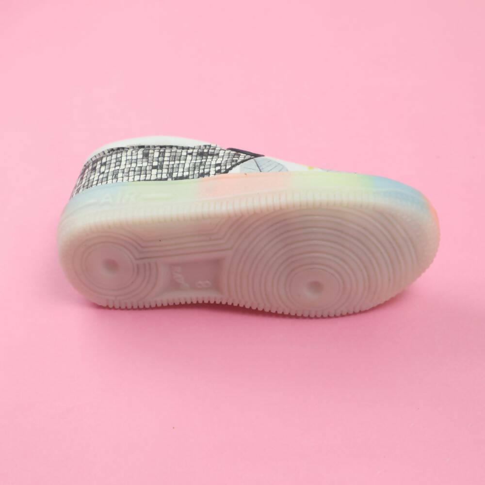 Tiny Bugs Girls Leaf Printed Slip Ons Sneakers - White  Grab2Buy Tiny Bugs Grab2Buy