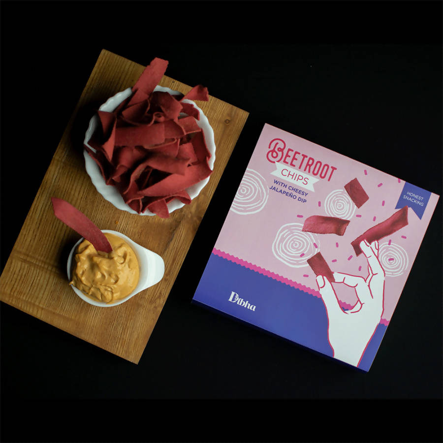 Dibha Beetroot Chips with Cheesy Jalapeno Dip