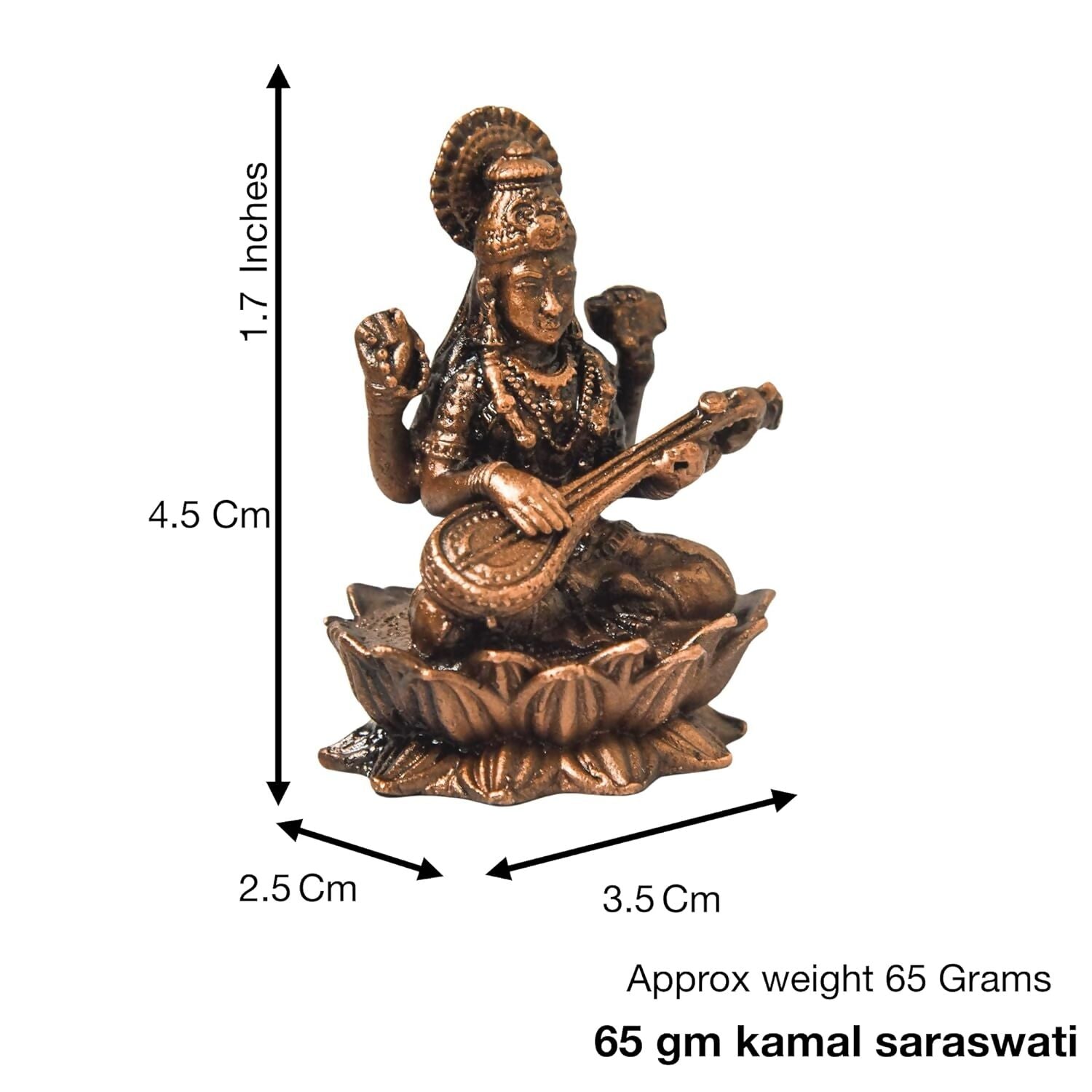 Copper Idols India Saraswati Idol - Grab2buy