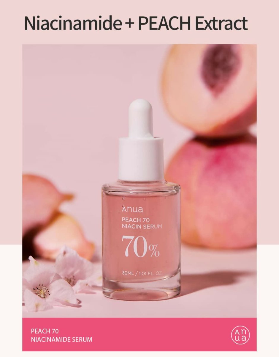 Anua Peach 70% Niacinamide Serum Brightening Hydrating Face Serum, Reducing Melanine Daily Clean Beauty - Korean Skincare  Grab2Buy Anua Grab2Buy