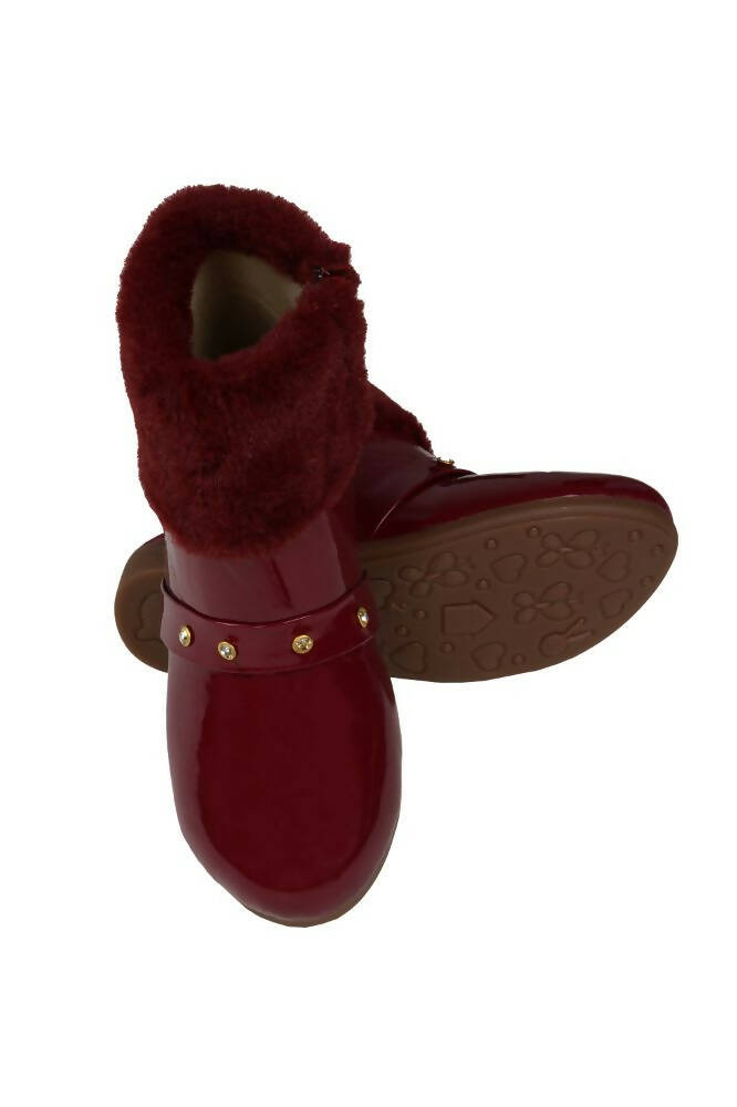 Tiny Bugs Girls Anckle Lenght Boots -Maroon  Grab2Buy Tiny Bugs Grab2Buy