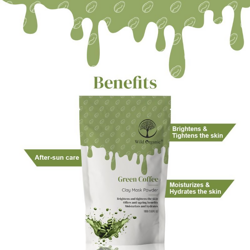 Wild Organic Green Coffee Clay Mask Powder  Grab2Buy Wild Organic Grab2Buy