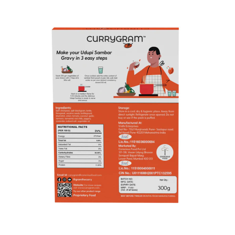 Currygram Udupi Sambar Masala Paste