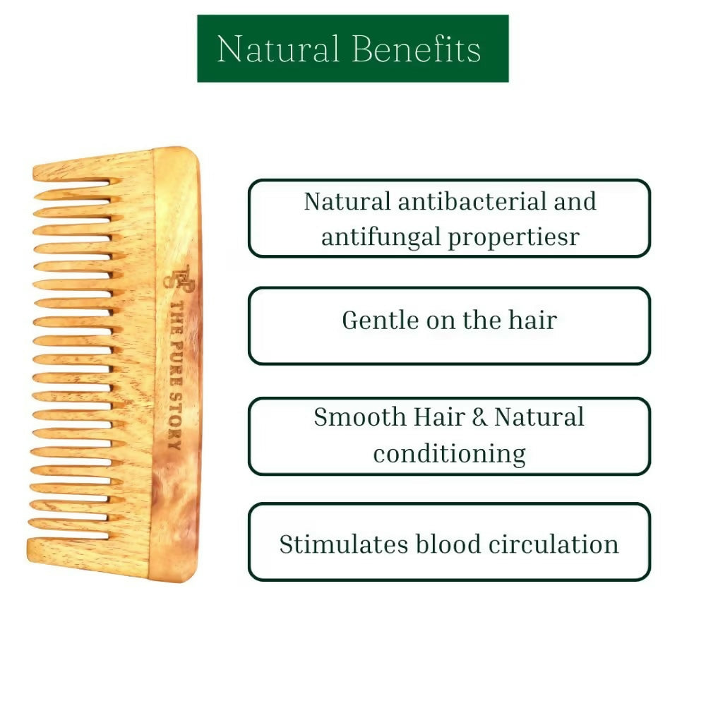 The Pure Story Oil Infused Neem Wood Wide Tooth Comb  Grab2Buy The Pure Story Grab2Buy