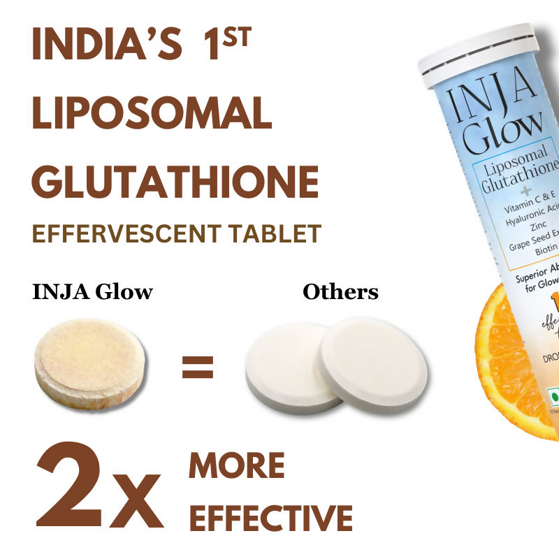 Inja Glow Liposomal Glutathione Drop Fizz & Drink Effervescent Tablets - Orange 