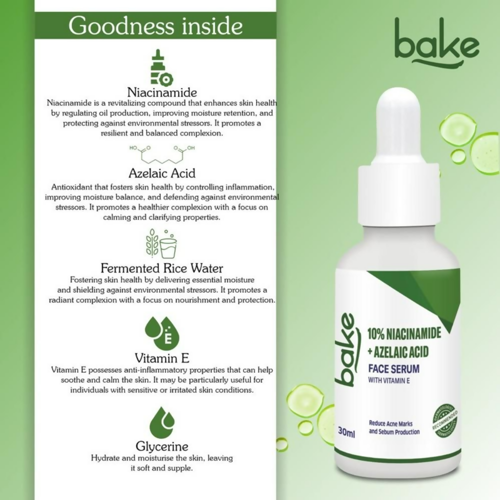 Bake 10% Niacinamide & Azelaic Acid Face Serum With Vitamin E  Grab2Buy Bake Grab2Buy