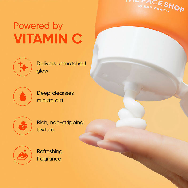 The Face Shop Vitamin C Brightening Korean Face Wash  Grab2Buy The Face Shop Grab2Buy