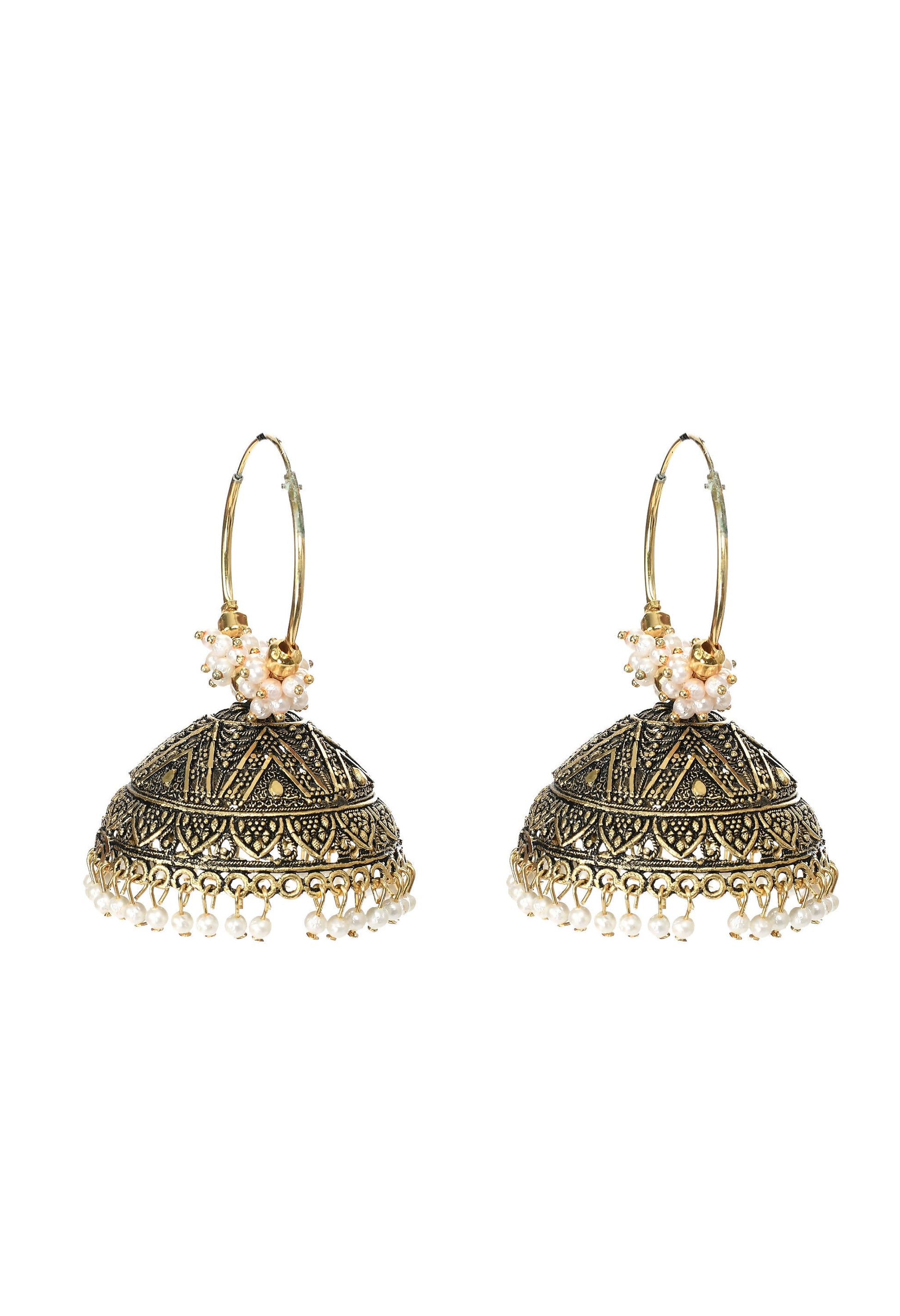 Mominos Fashion Johar Kamal Latest Designer Golden Color Jhumkas - Grab2buy