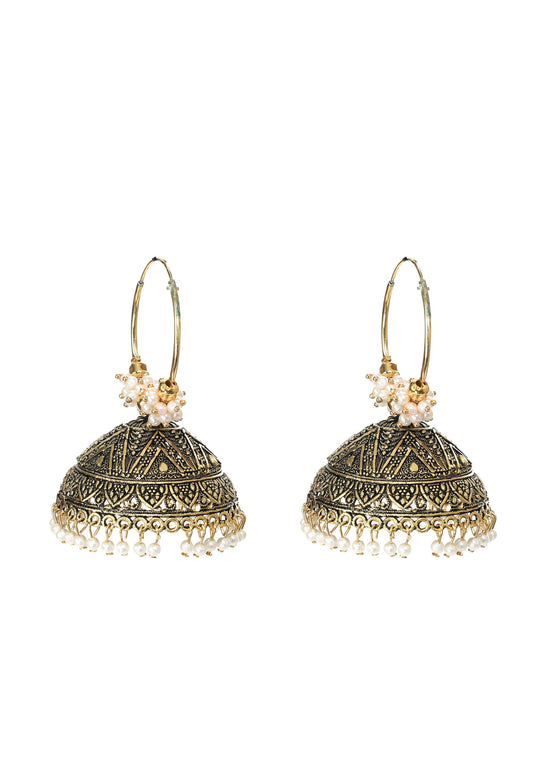 Mominos Fashion Johar Kamal Latest Designer Golden Color Jhumkas - Grab2buy