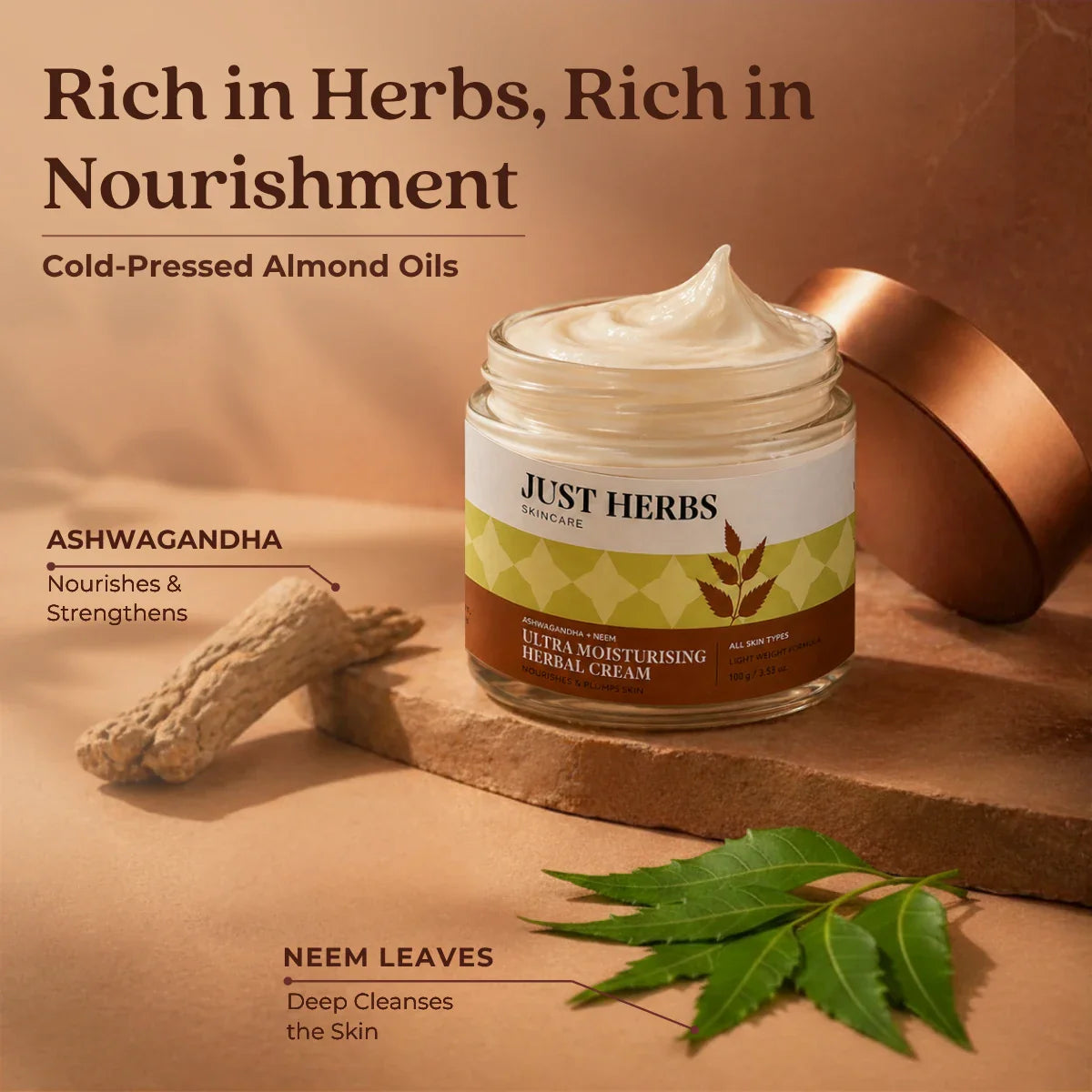 Ultra Moisturising Herbal Cream with Ashwagandha and Neem 